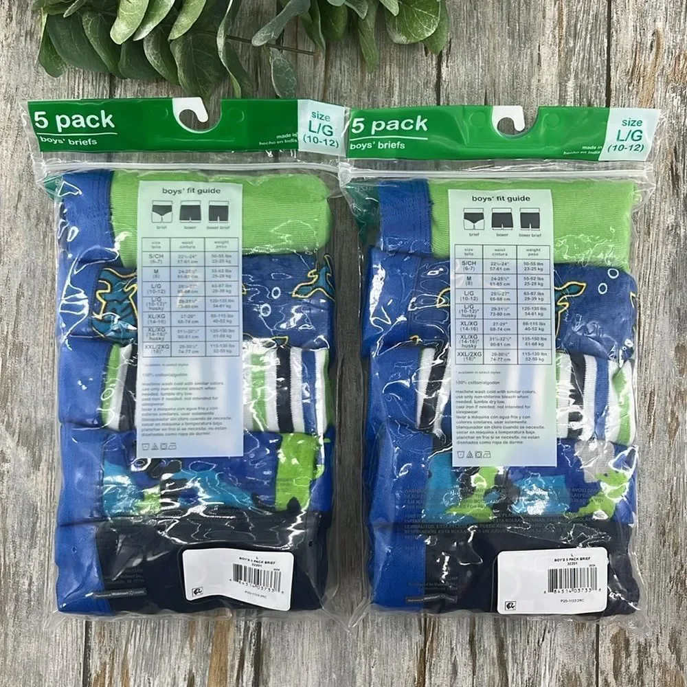 Boys Cotton Brief Underwear 2, 5-Packs